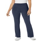 Stretch-Cotton Knit Pull-On Bootcut Leggings image number null