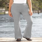 Stretch-Cotton Knit Pull-On Bootcut Leggings image number null