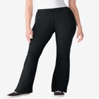 Stretch-Cotton Knit Pull-On Bootcut Leggings image number 0