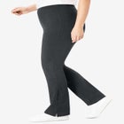 Stretch-Cotton Knit Pull-On Bootcut Leggings image number null