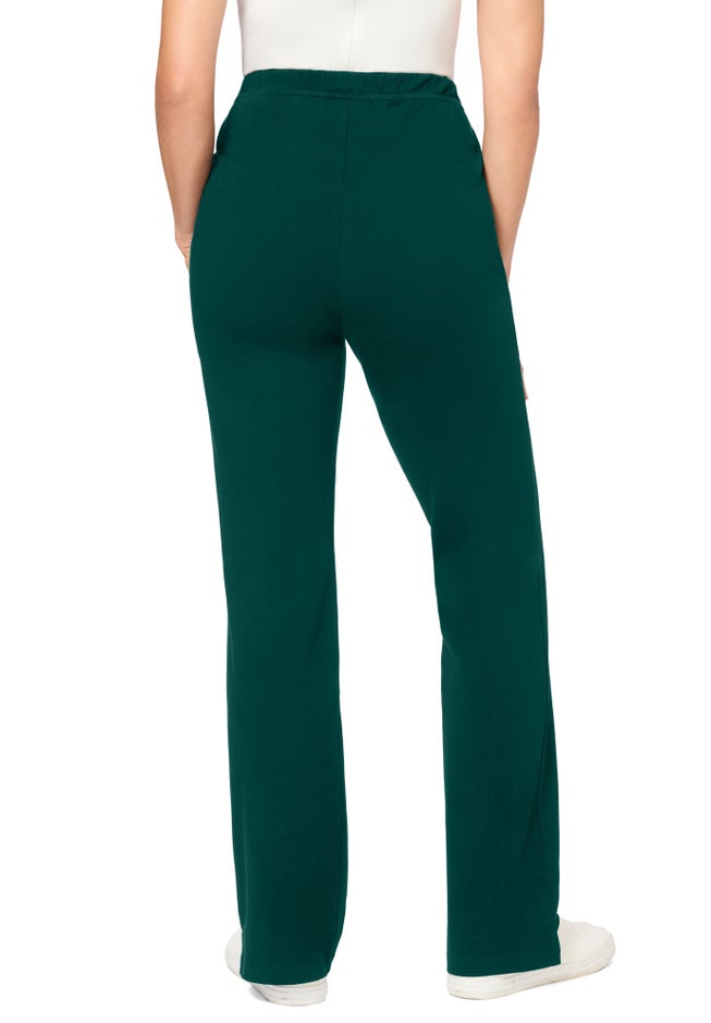 Stretch-Cotton Knit Pull-On Bootcut Leggings image number 1