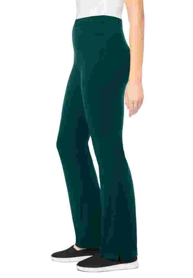 Womens Plus-Size Stretch-Cotton Knit Pull-On Bootcut Leggings image number 2