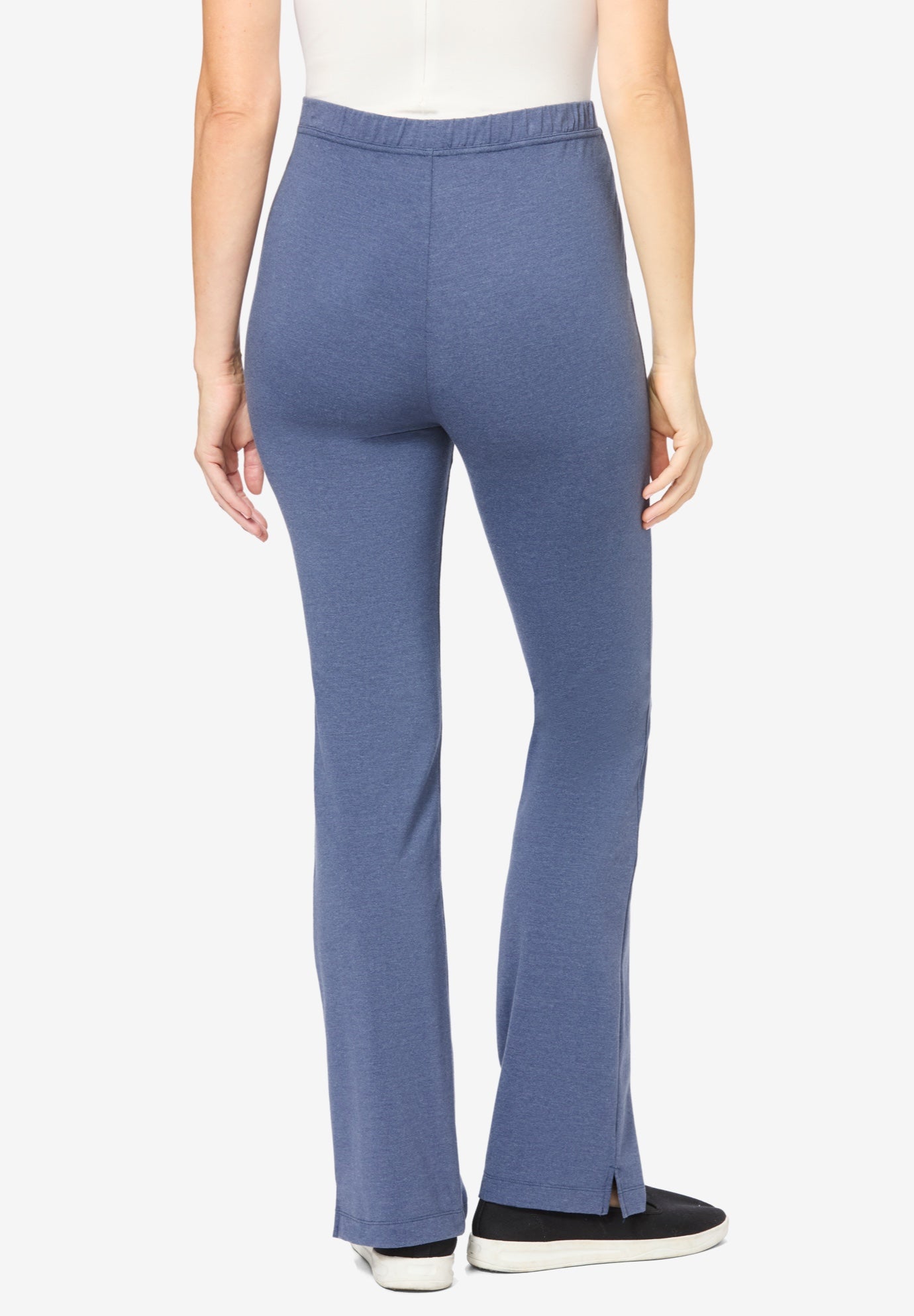 Stretch-Cotton Knit Pull-On Bootcut Leggings image number 1