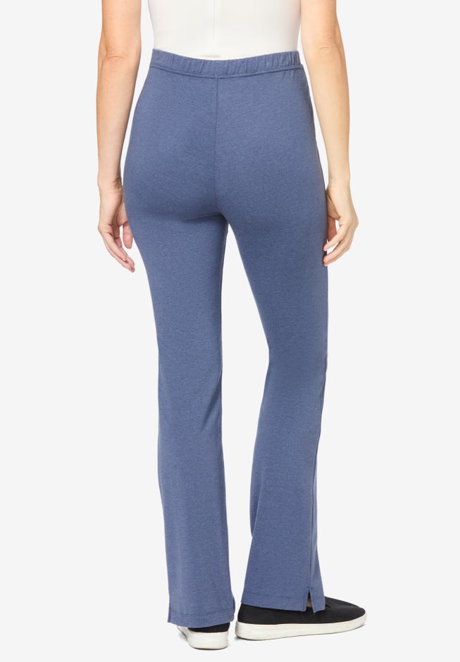 Stretch-Cotton Knit Pull-On Bootcut Leggings image number 1