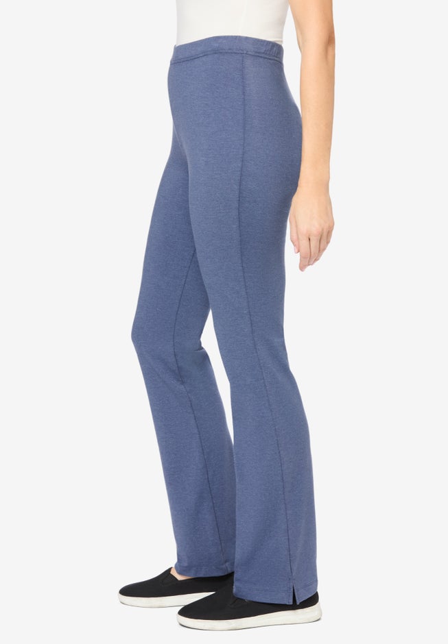 Stretch-Cotton Knit Pull-On Bootcut Leggings image number 2