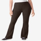 Stretch-Cotton Knit Pull-On Bootcut Leggings image number null