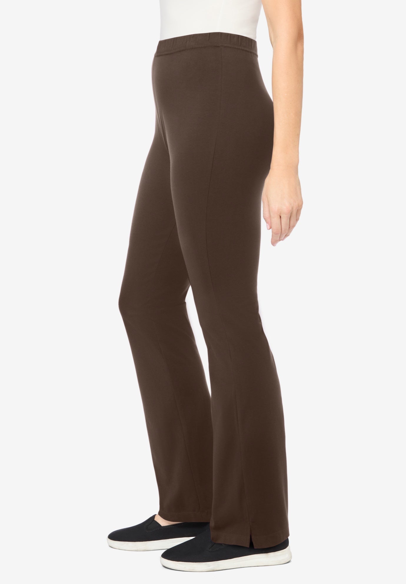 Stretch-Cotton Knit Pull-On Bootcut Leggings image number 1