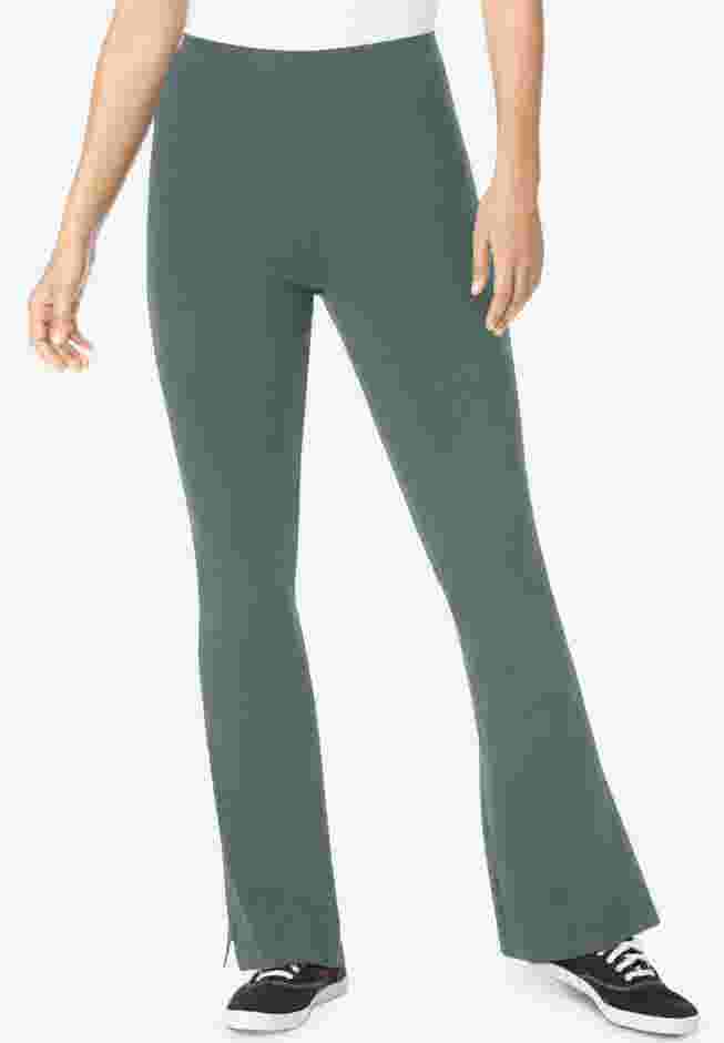 Stretch-Cotton Knit Pull-On Bootcut Leggings image number 0