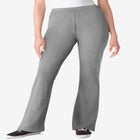 Stretch-Cotton Knit Pull-On Bootcut Leggings image number null