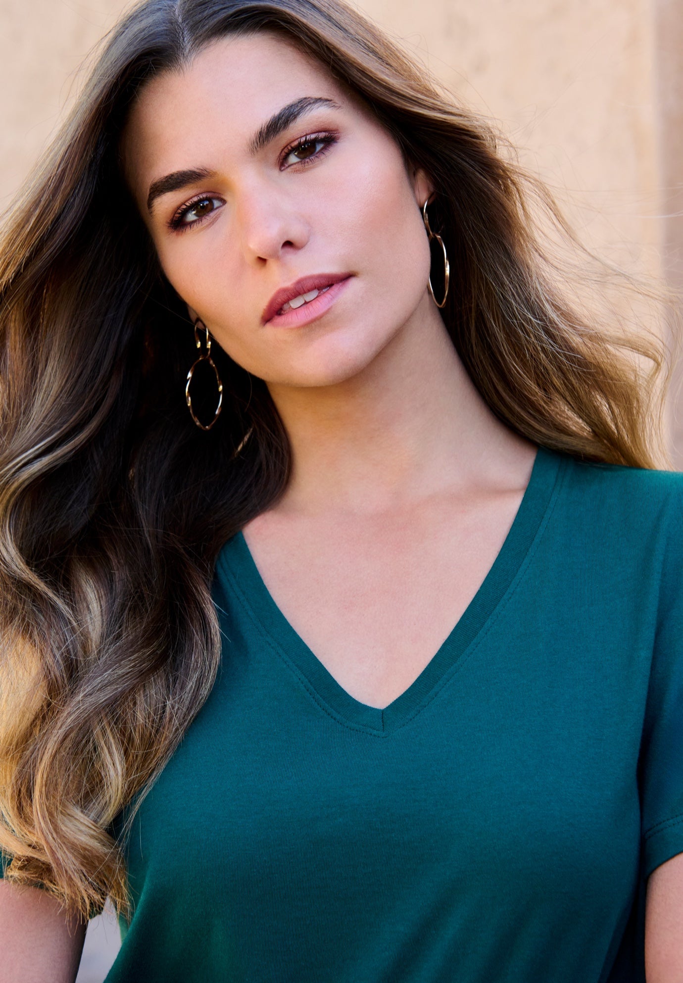 Plus Size Cotton Ultimate V-Neck Tee image number 2