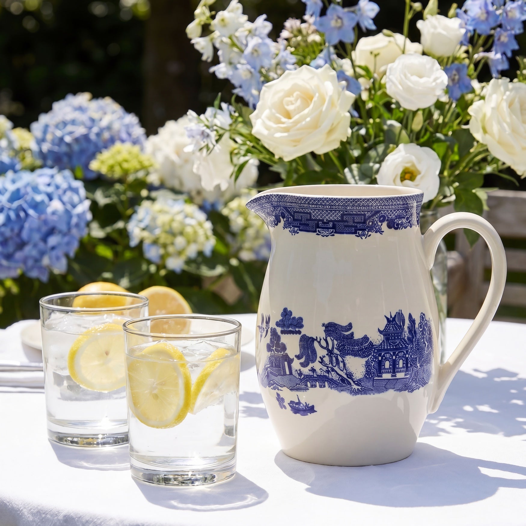 Blue Willow Water Pitcher image number 1