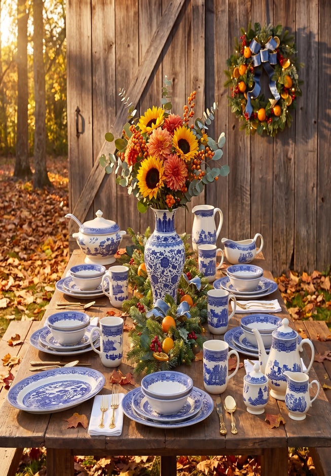 Blue Willow Water Pitcher image number 3