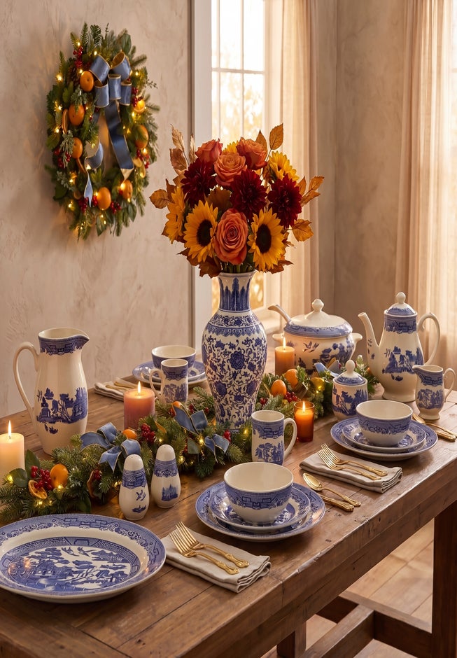 Blue Willow Water Pitcher image number 4
