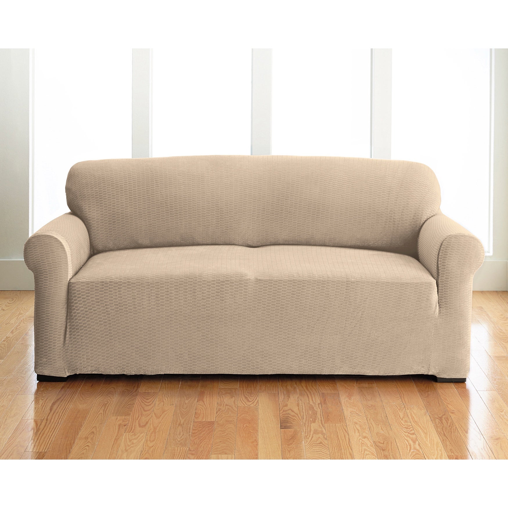 Stretch Velvet Slipover Loveseat image number 0
