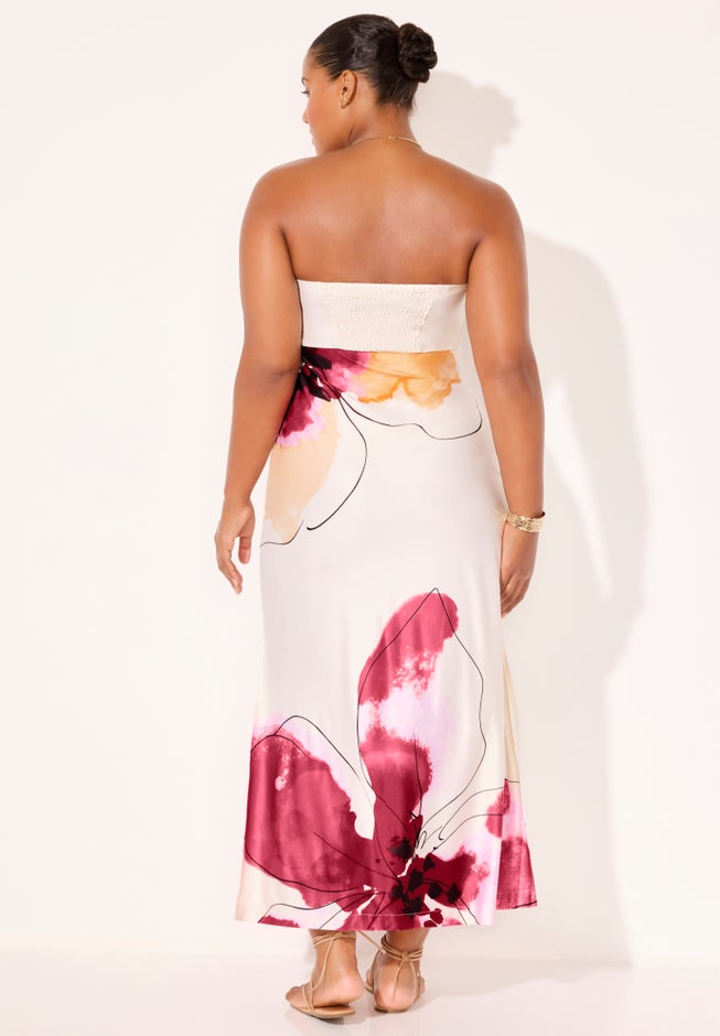 Pack & Go Bandeau Wrinkle-Resistant Maxi Cover Up Dress image number 1