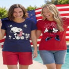 Heart Flag Hug Snoopy Crewneck Tee image number null