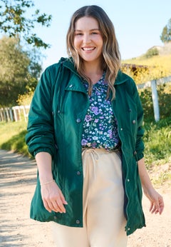 Taslon&reg; Anorak Jacket with Removable Fleece Lining