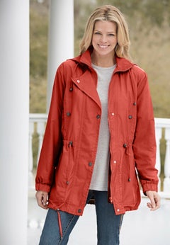 Taslon&reg; Anorak Jacket with Removable Fleece Lining