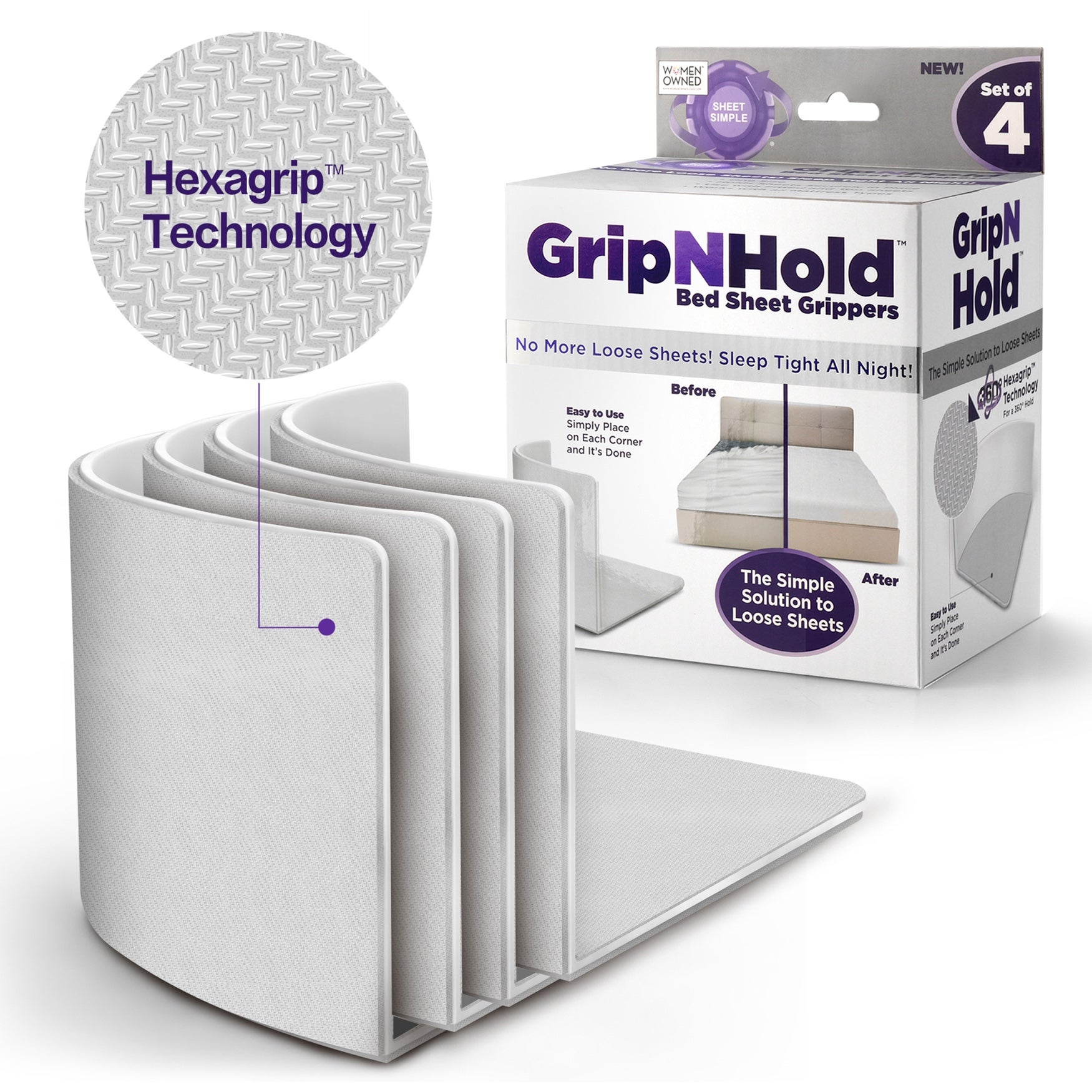 GripNHold&reg; Bed Sheet Grippers 4-Pack image number 0