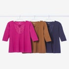 Crochet-Detailed Keyhole Neck Swing Tunic image number 1