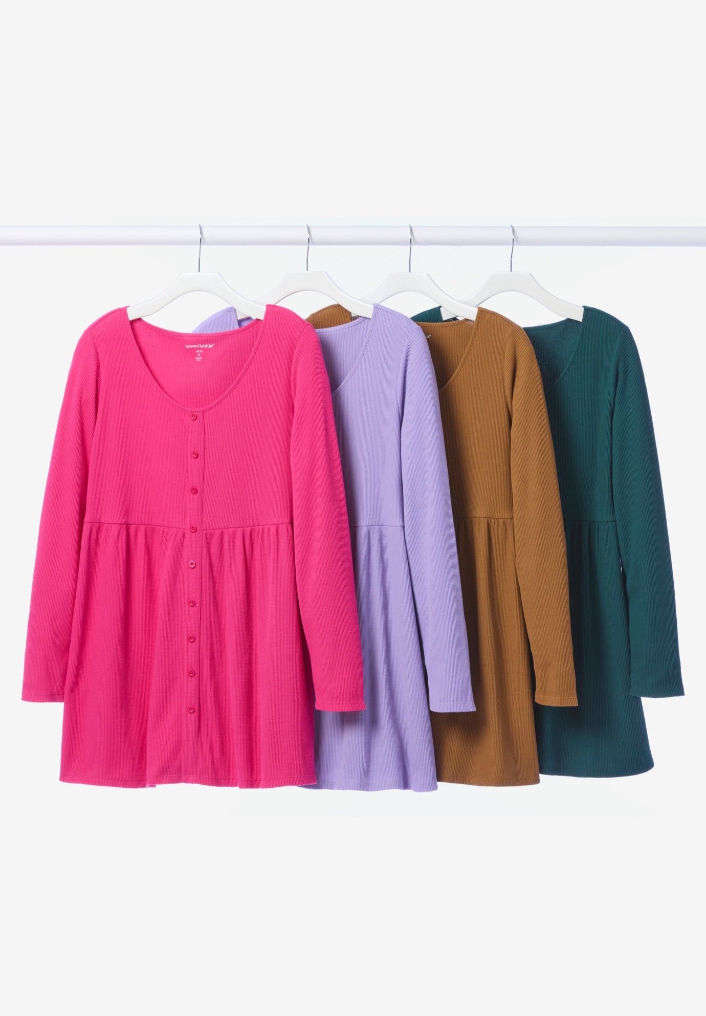 Empire-Waist Waffle Thermal Knit Tunic image number 1