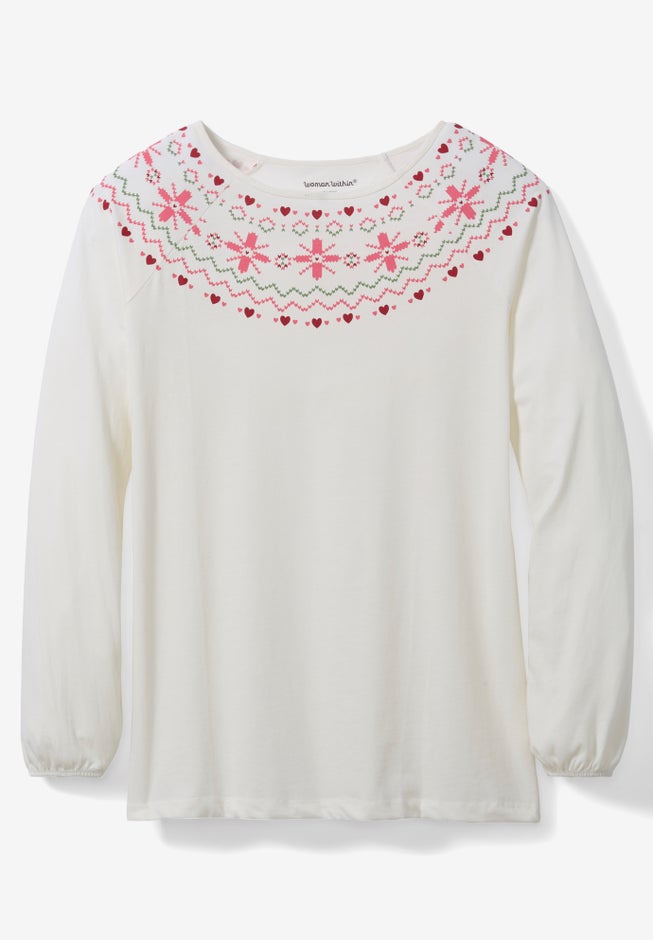 Fair Isle Knit Tee image number 1