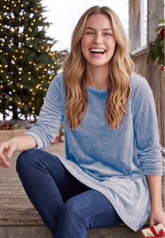 Pocket Swing Velour Tunic