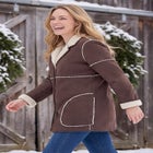 Faux Suede Shearling Versatile Reversible Coat image number 2