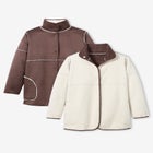Faux Suede Shearling Versatile Reversible Coat image number 1