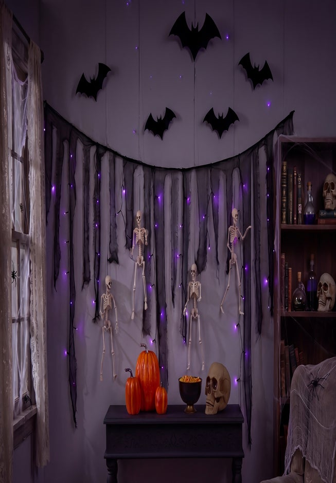 6 Ft. Mini Skeleton Curtain Light image number 5