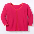 Modern Contrast V Neck Knit Pullover Tunic image number 3