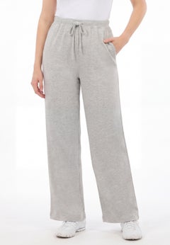 Drawstring-Waist Wide-Leg Fleece Sweatpant