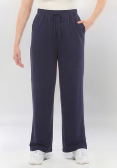 Drawstring-Waist Wide-Leg Fleece Sweatpant