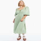 Lace-Trim Satin Midi Slip Dress image number 2