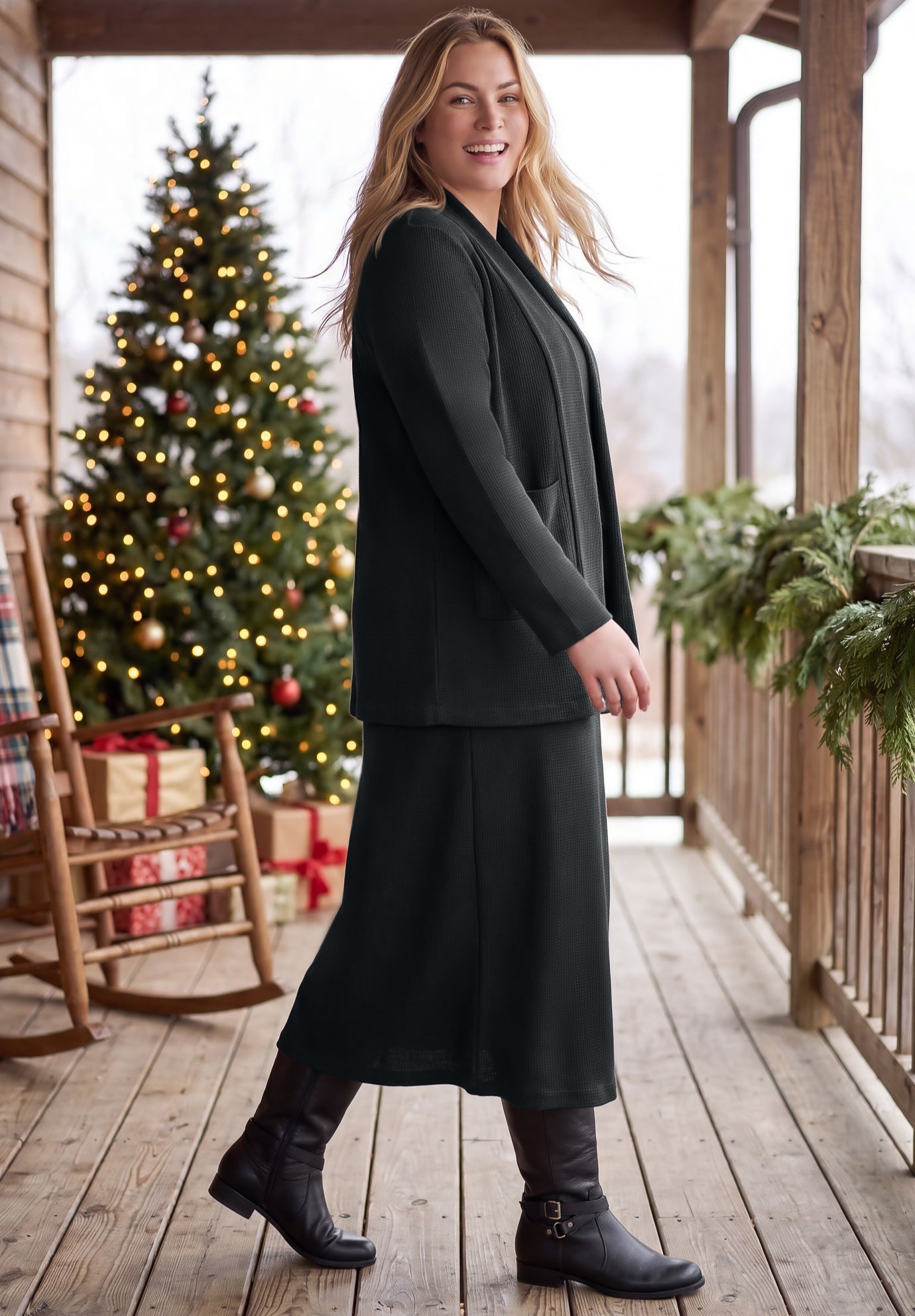 Thermal Two-Piece Jacket Dress Set image number 2