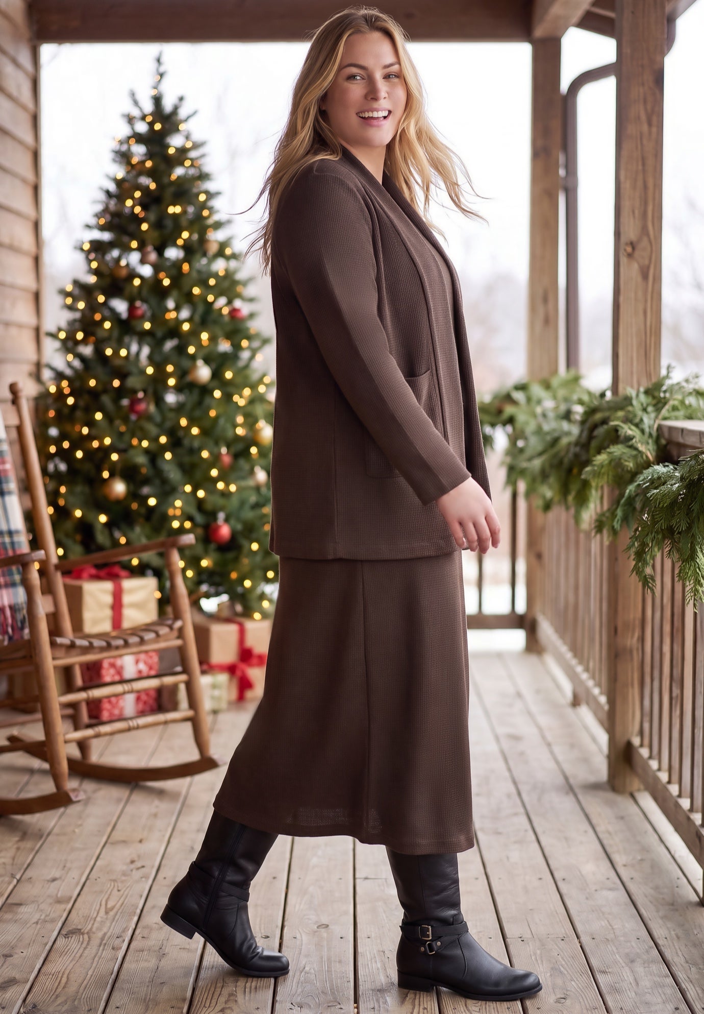 Thermal Two-Piece Jacket Dress Set image number 2