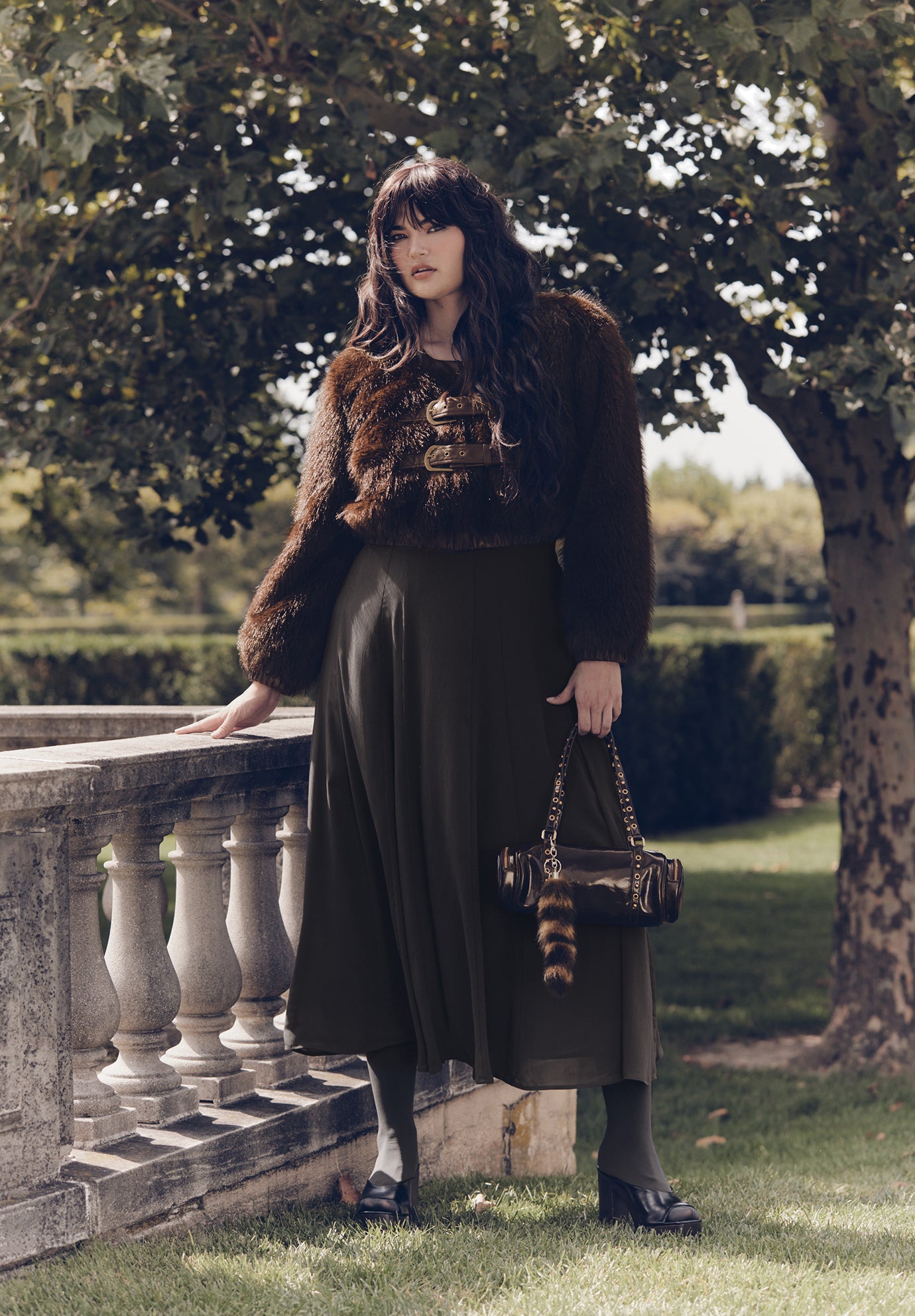 Seamed Chiffon Maxi Skirt image number 0