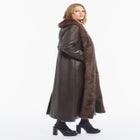 Faux Fur-Trim Faux Leather Coat image number 2