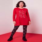 Plus Size Cotton Graphic Print Long Sleeve Swing Tunic  image number 0