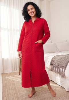 Warm Cozy Quilted Zip Robe