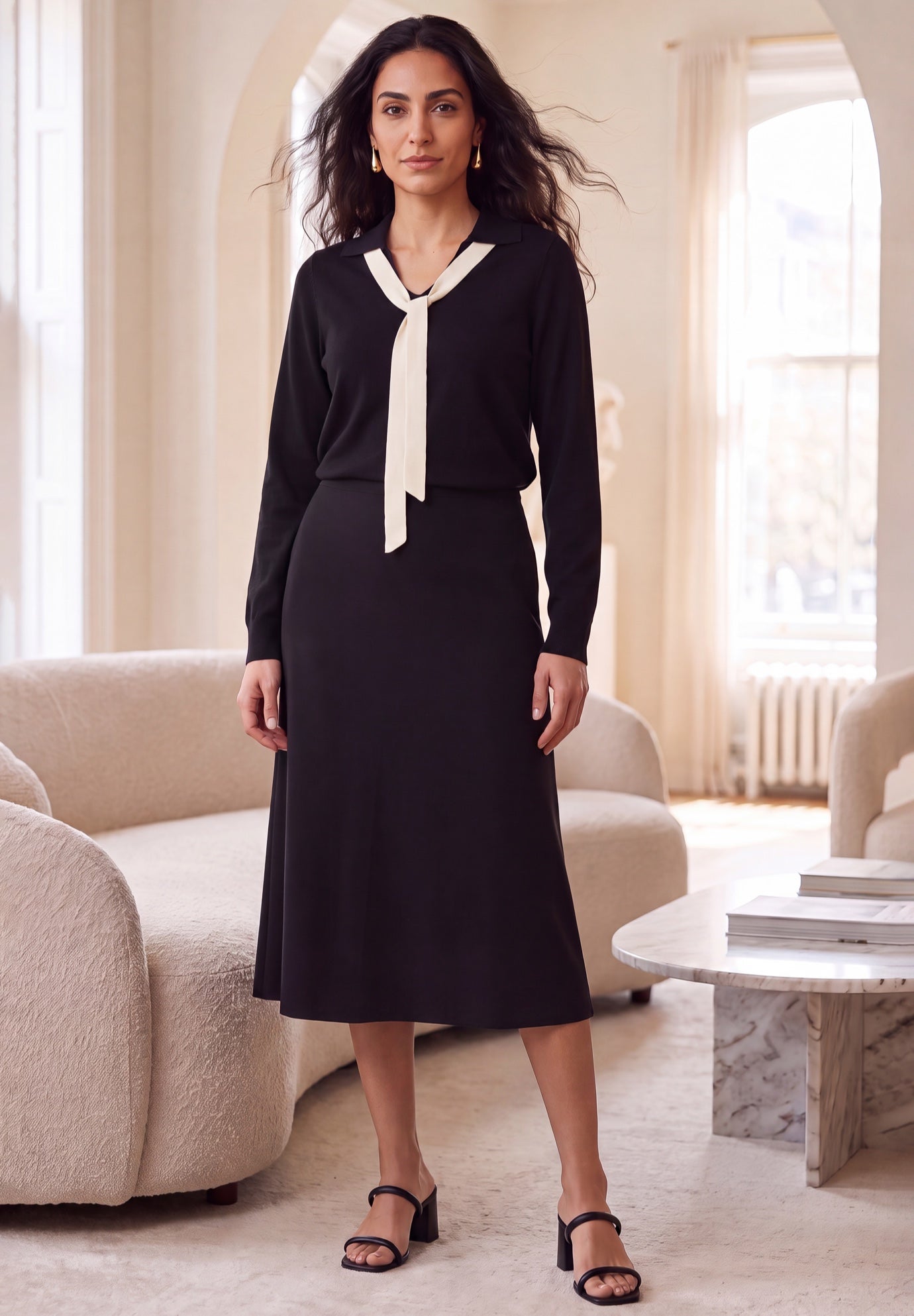 Pullover Tie-Collar Sweater image number 0