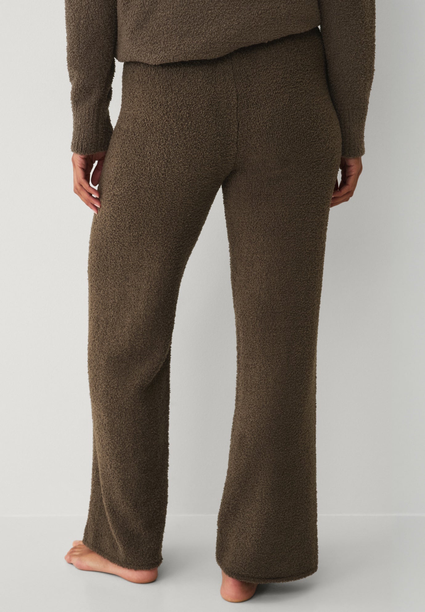 Mid Rise Sherpa Wide Leg Lounge Pants image number 1