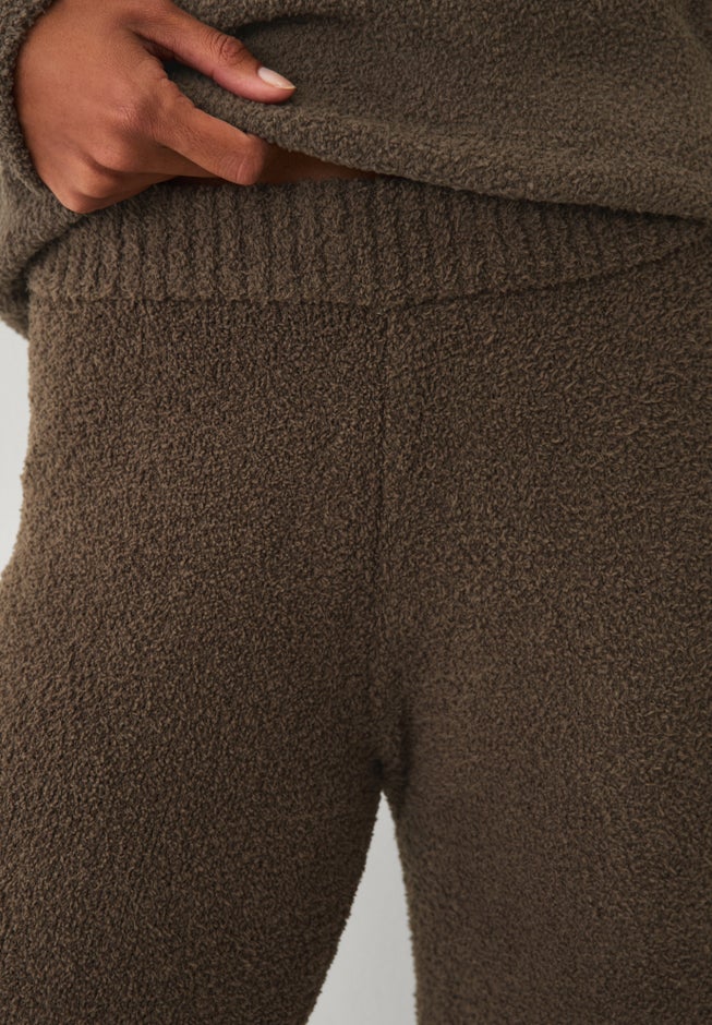 Mid Rise Sherpa Wide Leg Lounge Pants image number 3