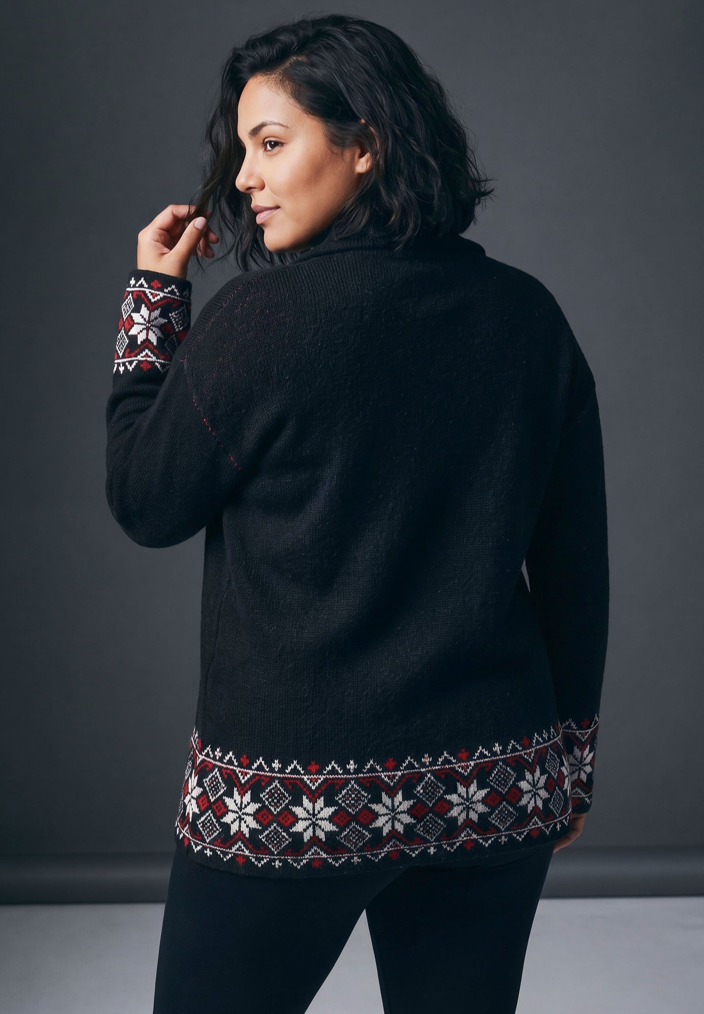 Fairisle Zip Front Cardigan image number 1