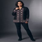 Fairisle Zip Front Cardigan image number 4