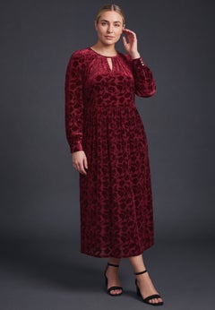 Keyhole Velvet Burnout Dress