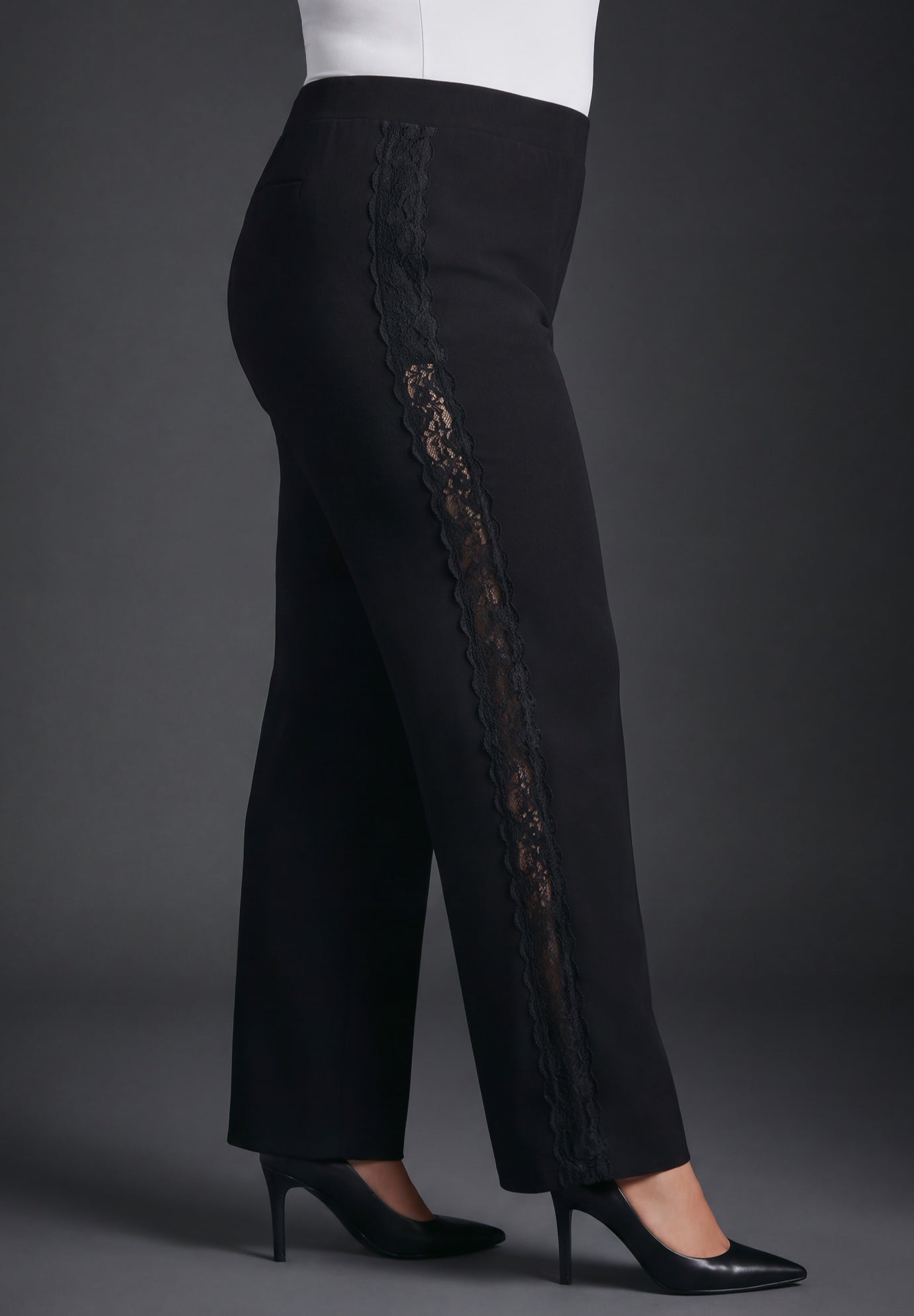 Liliana Ponte Lace Straight Leg Pant image number 2