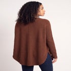 Scoopneck Long Sleeve Pullover Poncho Sweater image number 1