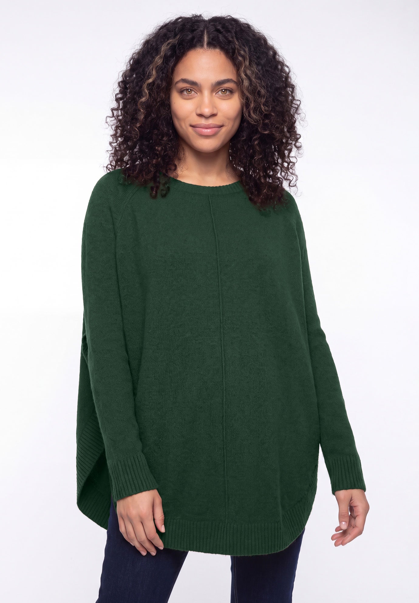 Scoopneck Long Sleeve Pullover Poncho Sweater image number 0