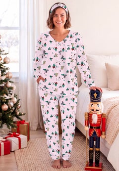 V-Neck Pajama Set & Headband